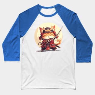 samurai cat Baseball T-Shirt